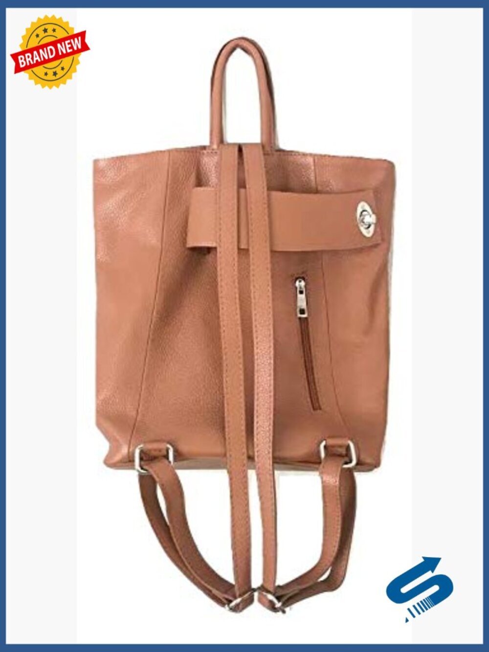 Convertible Leather Backpack Purse for Women – Anti-Theft Tote Bag for Travel - Picture 4 of 7